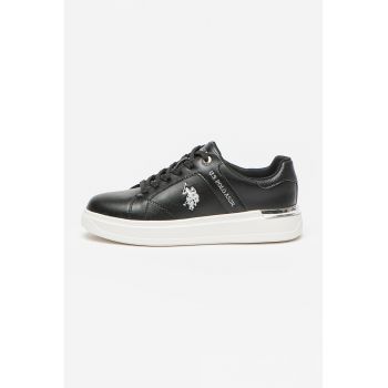 Pantofi sport din piele ecologica cu logo