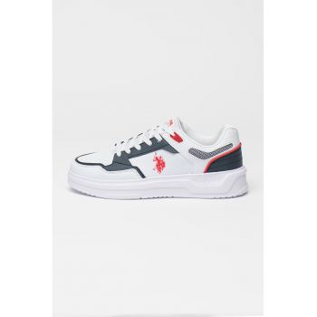 Pantofi sport din piele ecologica cu logo