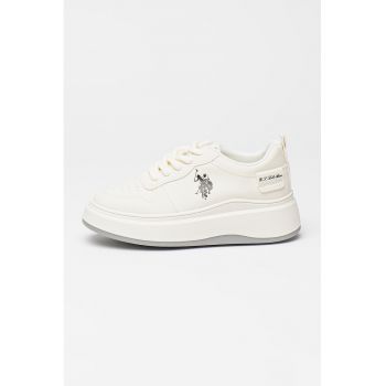 Pantofi sport din piele ecologica cu logo