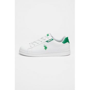 Pantofi sport din piele ecologica cu logo