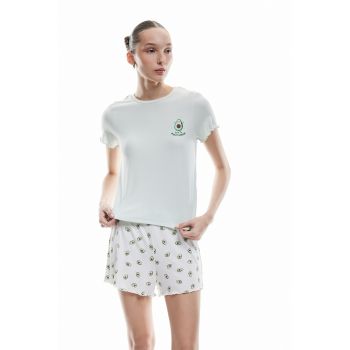 Pijama cu model si manci scurte