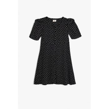 Rochie cu maneci scurte si buline