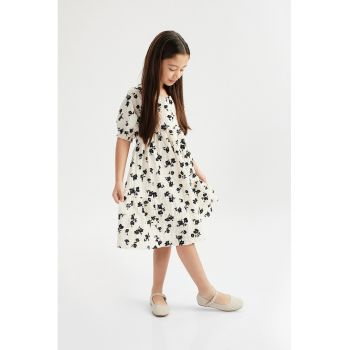Rochie evazata cu model floral