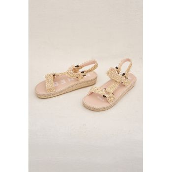 Sandale-espadrile tesute cu inchidere cu velcro