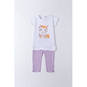 Set de colanti si tricou cu imprimeu