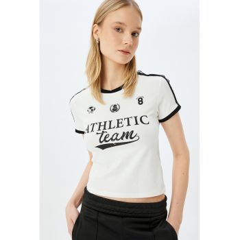 Tricou crop din amestec de bumbac