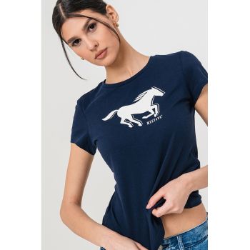 Tricou cu logo contrastant