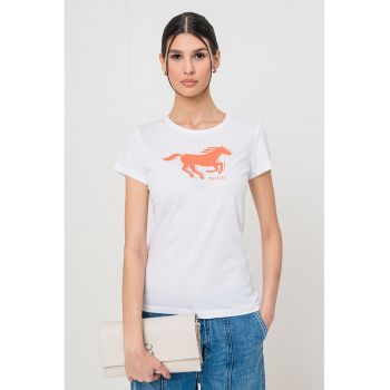 Tricou cu logo contrastant