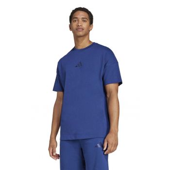 Tricou de bumbac cu decolteu la baza gatului
