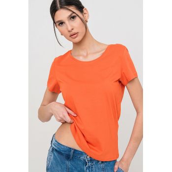 Tricou de bumbac cu decolteu rotund