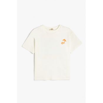 Tricou din bumbac cu imprimeu tropical