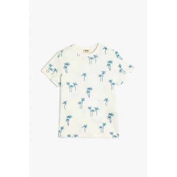 Tricou din bumbac cu palmieri