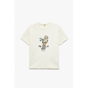 Tricou lejer din bumbac cu broderie