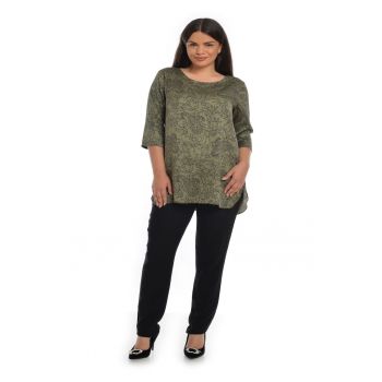 Tunica Dama - Verde cu imprimeu paisley -