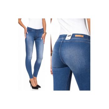 Blugi dama -  Slip-On - 1092-46 - Bumbac - Lungi - Petite - Denim - W28-L33 US - Albastru