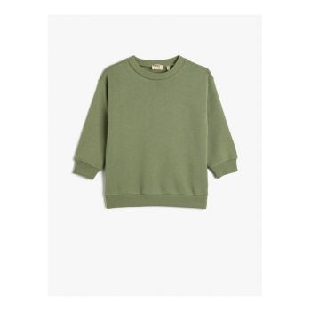 Bluza de trening din amestec de bumbac cu maneci cazute