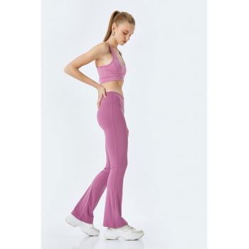 Colanti cu talie medie - croiala bootcut si model uni