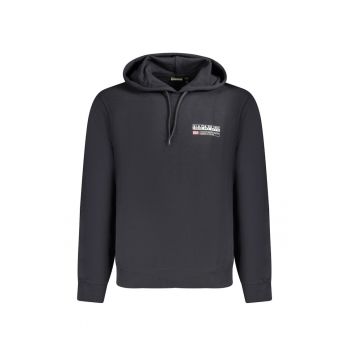 Hanorac barbati - cu mini imprimeu cu logo - Regular fit - Negru