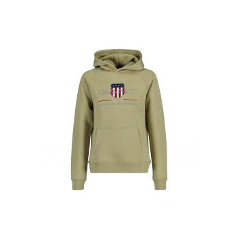 Hanorac cu buzunar kangaroo si logo brodat Archive - Kaki -