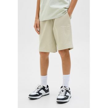 Pantaloni scurti din amestec de bumbac cu snur in talie