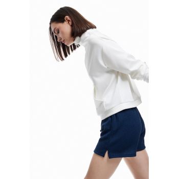 Pantaloni scurti texturati cu snur de ajustare in talie