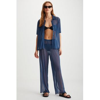 Pantaloni semitransparenti cu croiala ampla Arista