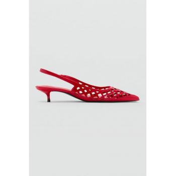 Pantofi slingback din piele ecologica