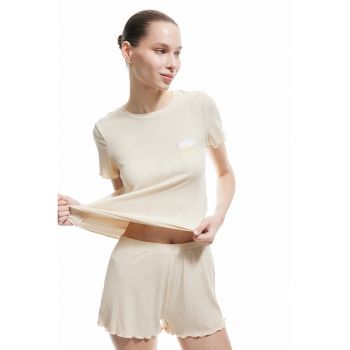 Pijama scurta din amestec de modal cu aspect striat