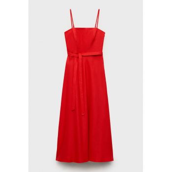 Rochie din in cu bretele inguste