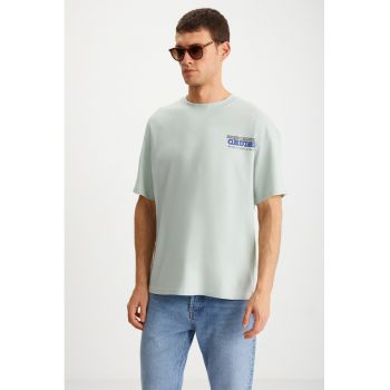 Tricou cu imprimeu si maneci cazute