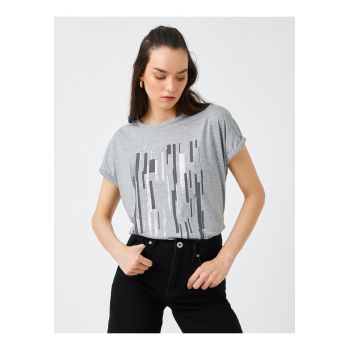 Tricou cu imprimeu stralucitor