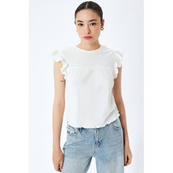 Tricou cu maneci cu volane