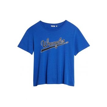 Tricou dama -  Bumbac/Modal - Albastru/Negru -