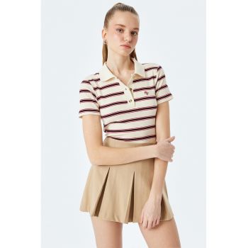 Tricou polo cambrat si crop
