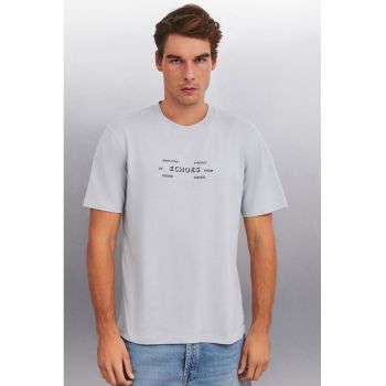 Tricou regular fit cu imprimeu text