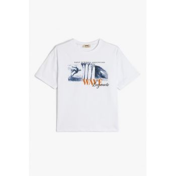 Tricou supradimensionat din bumbac cu imprimeu
