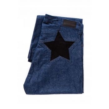 Blugi dama -  Crop Star Flare - 10588-543 - Bumbac - Scurti - Petite - Denim - W28 - Albastru