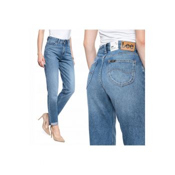 Blugi dama -  Mom Straight - 18755-26 - Bumbac - Lungi - Boyfriend - Denim - W24-L31 US - Albastru