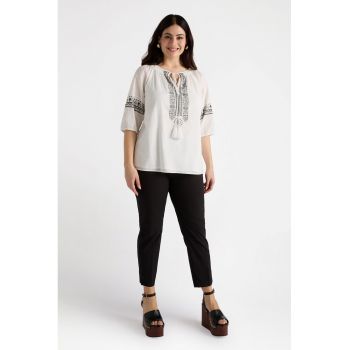 Bluza de bumbac cu broderie