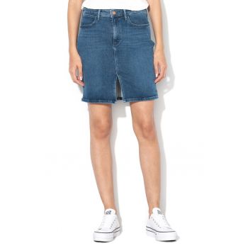 Fusta de denim cu slit frontal