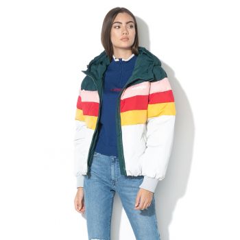 Jacheta cu vatelina si model colorblock