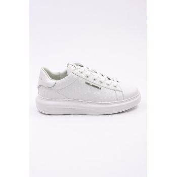 Pantofi sport din piele cu model monograma in relief