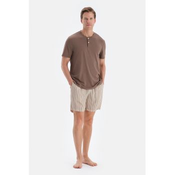 Pijama din amestec de modal cu pantaloni scurti