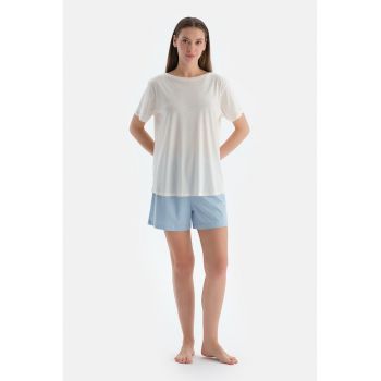 Set de pantaloni scurti de pijama din amestec de modal si tricou - 3 piese