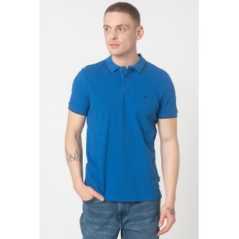 Tricou polo din pique cu logo