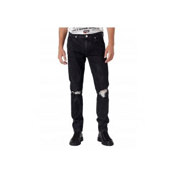 Blugi rupti barbati -  Bumbac - Negru - W32/L34