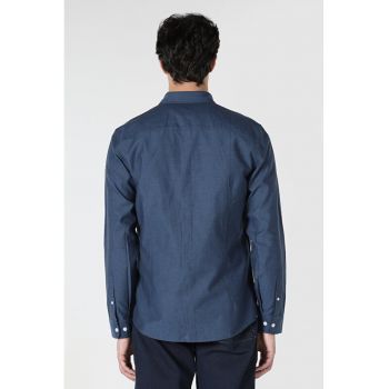 Camasa Cu Maneca Lunga De Barbati Albastru Marin Slim Fit Cl1048576 8683197623287