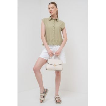 Camasa din amestec de bumbac organic cu broderie