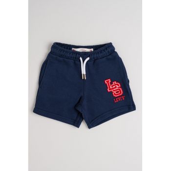 Pantaloni scurti din amestec de bumbac cu model text