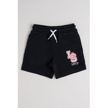 Pantaloni scurti din amestec de bumbac cu model text
